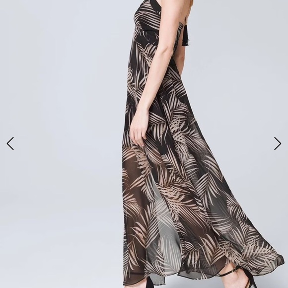 White House Black Market Palm Print Maxi Dress - Picture 3 of 6